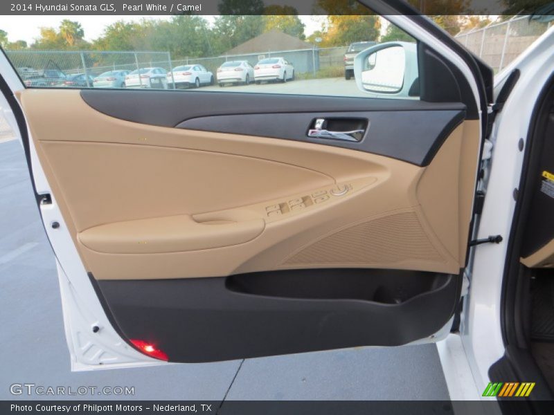 Pearl White / Camel 2014 Hyundai Sonata GLS