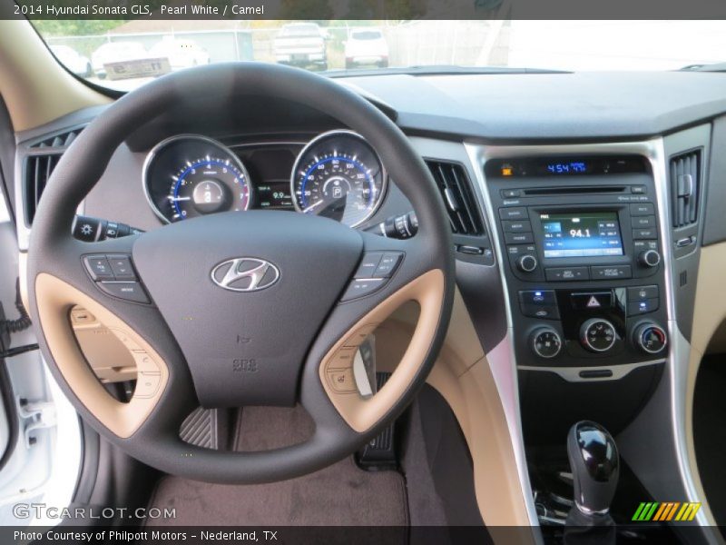Pearl White / Camel 2014 Hyundai Sonata GLS