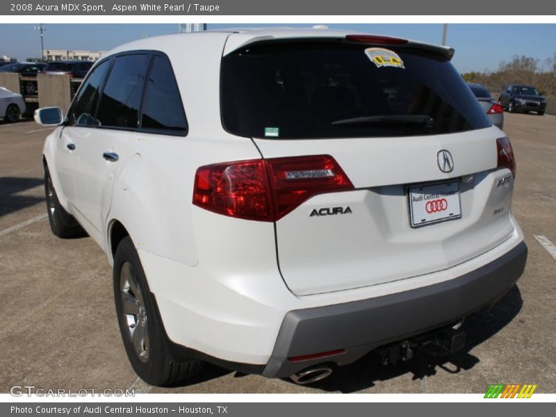 Aspen White Pearl / Taupe 2008 Acura MDX Sport