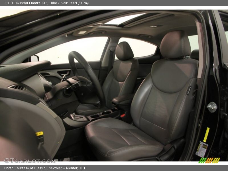 Black Noir Pearl / Gray 2011 Hyundai Elantra GLS