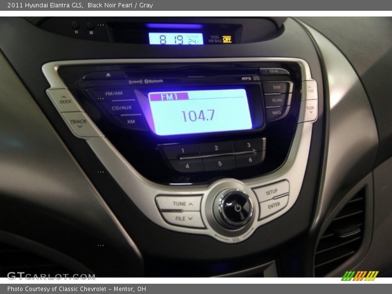 Black Noir Pearl / Gray 2011 Hyundai Elantra GLS