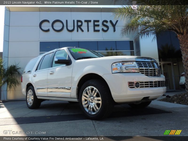 White Platinum Metallic Tri-Coat / Stone 2013 Lincoln Navigator 4x2