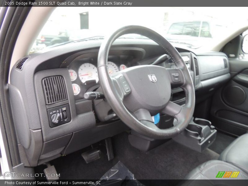 Bright White / Dark Slate Gray 2005 Dodge Ram 1500 SLT Quad Cab