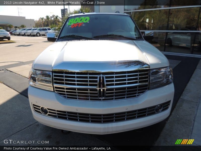 White Platinum Metallic Tri-Coat / Stone 2013 Lincoln Navigator 4x2