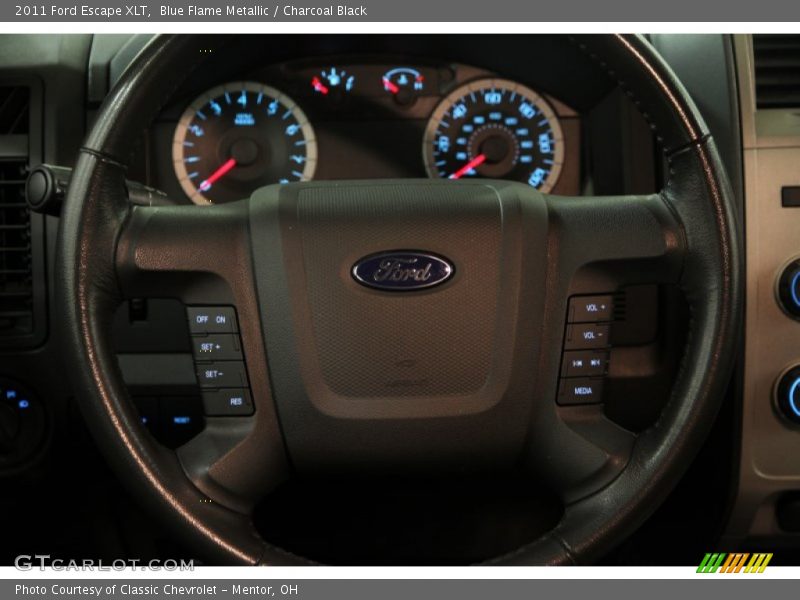 Blue Flame Metallic / Charcoal Black 2011 Ford Escape XLT