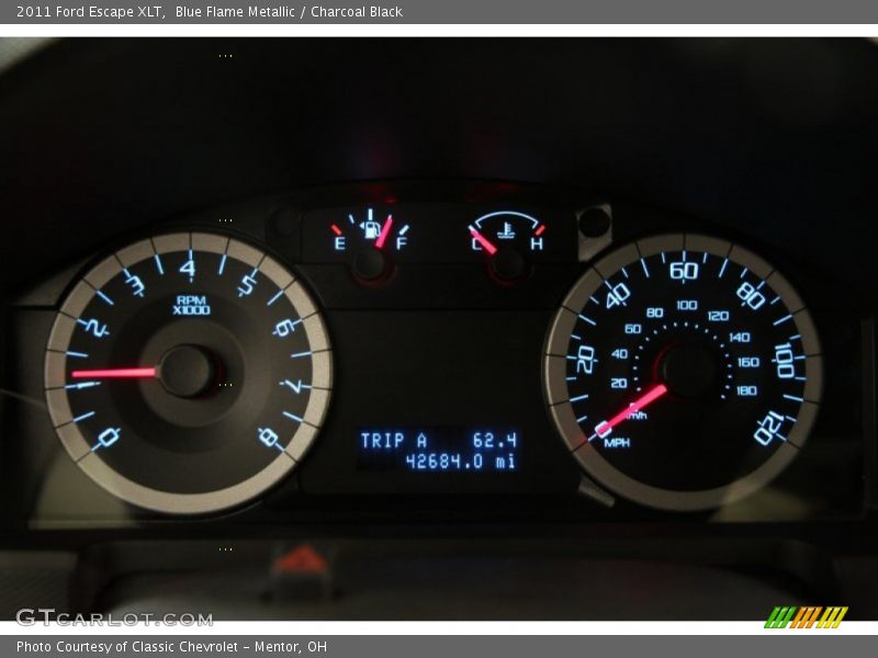 Blue Flame Metallic / Charcoal Black 2011 Ford Escape XLT
