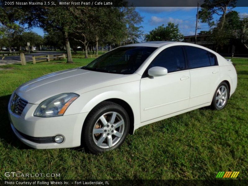 Winter Frost Pearl / Cafe Latte 2005 Nissan Maxima 3.5 SL