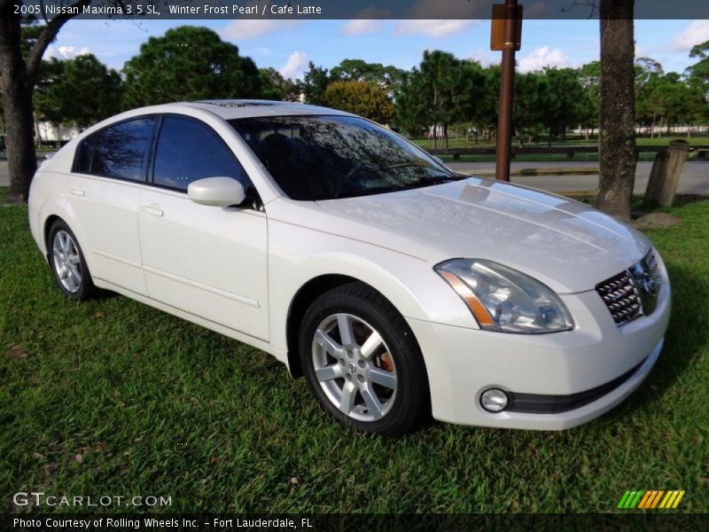 Winter Frost Pearl / Cafe Latte 2005 Nissan Maxima 3.5 SL