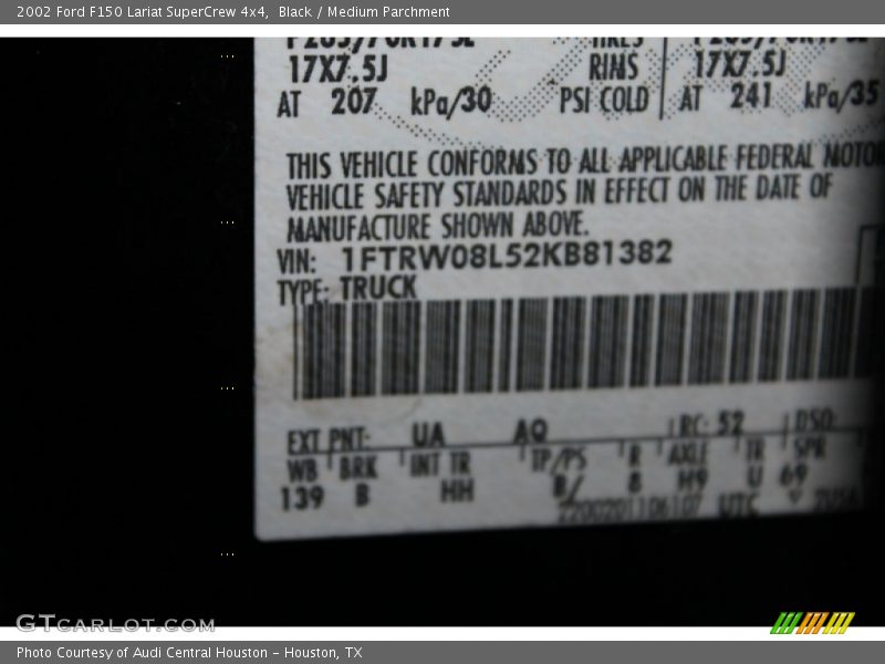 Black / Medium Parchment 2002 Ford F150 Lariat SuperCrew 4x4