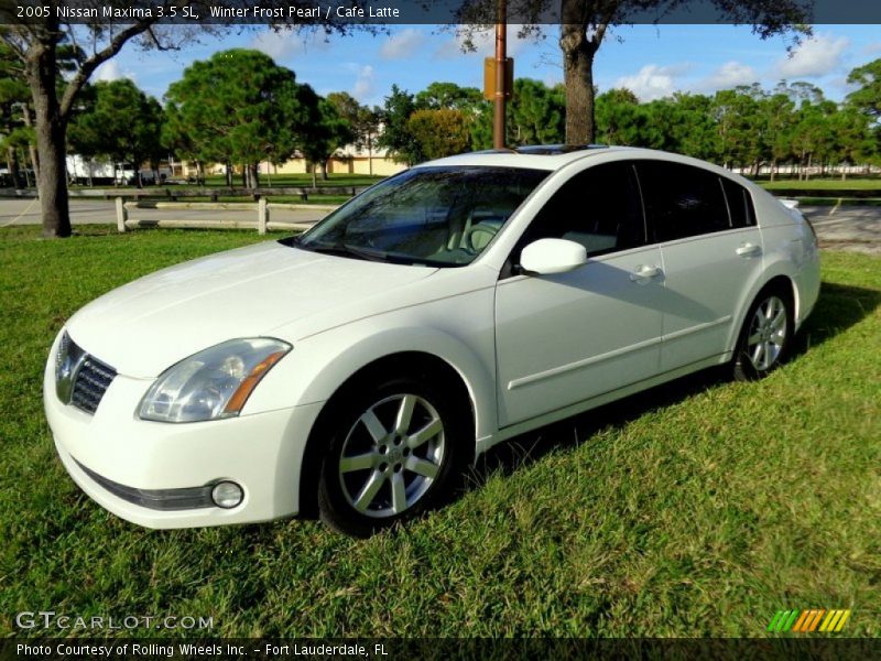Winter Frost Pearl / Cafe Latte 2005 Nissan Maxima 3.5 SL