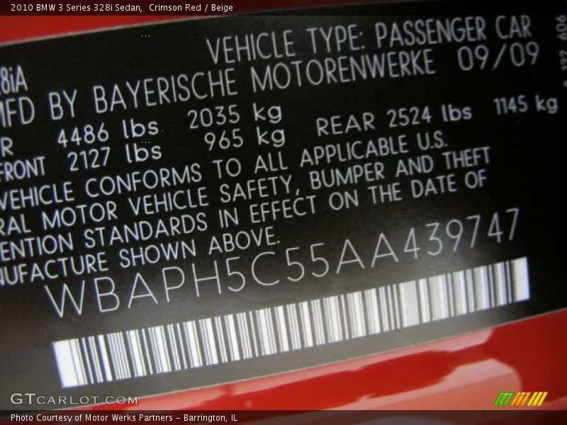 Crimson Red / Beige 2010 BMW 3 Series 328i Sedan