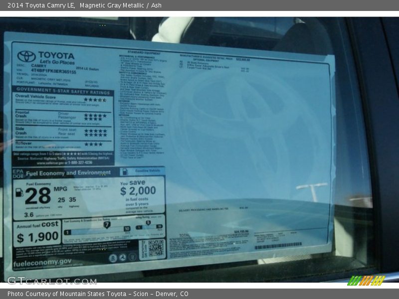 Magnetic Gray Metallic / Ash 2014 Toyota Camry LE