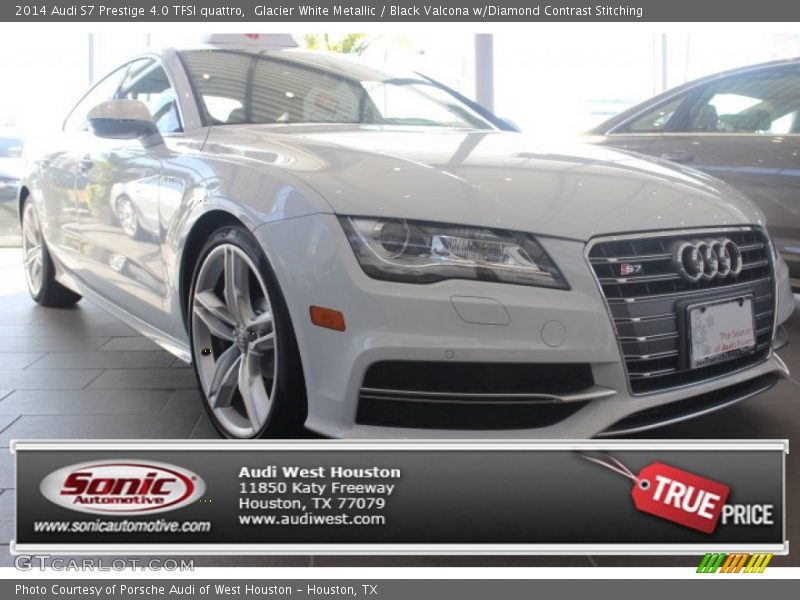 Glacier White Metallic / Black Valcona w/Diamond Contrast Stitching 2014 Audi S7 Prestige 4.0 TFSI quattro