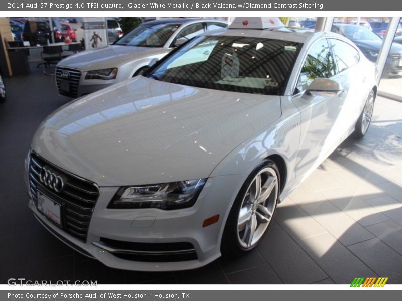 Glacier White Metallic / Black Valcona w/Diamond Contrast Stitching 2014 Audi S7 Prestige 4.0 TFSI quattro