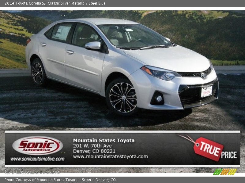 Classic Silver Metallic / Steel Blue 2014 Toyota Corolla S