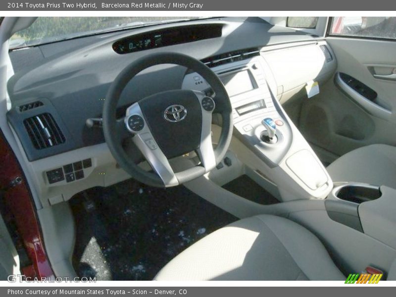 Barcelona Red Metallic / Misty Gray 2014 Toyota Prius Two Hybrid