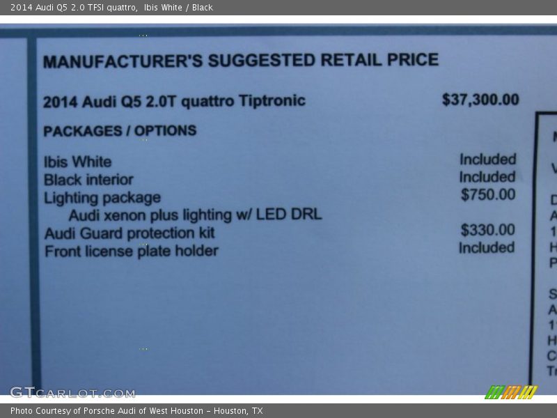 Ibis White / Black 2014 Audi Q5 2.0 TFSI quattro