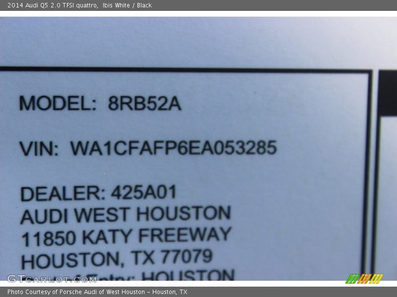 Ibis White / Black 2014 Audi Q5 2.0 TFSI quattro