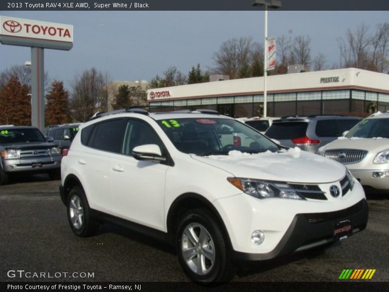 Super White / Black 2013 Toyota RAV4 XLE AWD