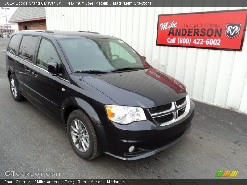 Maximum Steel Metallic / Black/Light Graystone 2014 Dodge Grand Caravan SXT