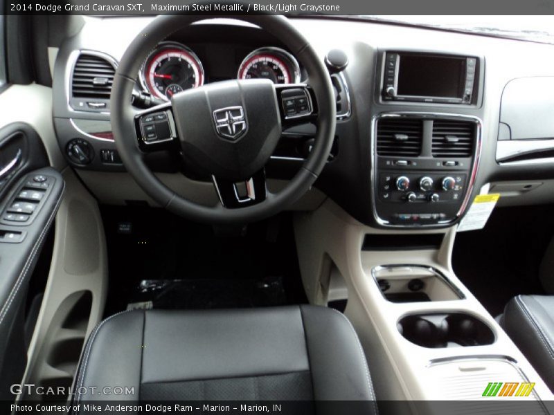 Maximum Steel Metallic / Black/Light Graystone 2014 Dodge Grand Caravan SXT