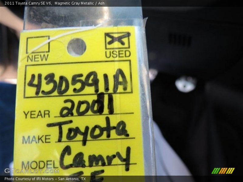 Magnetic Gray Metallic / Ash 2011 Toyota Camry SE V6