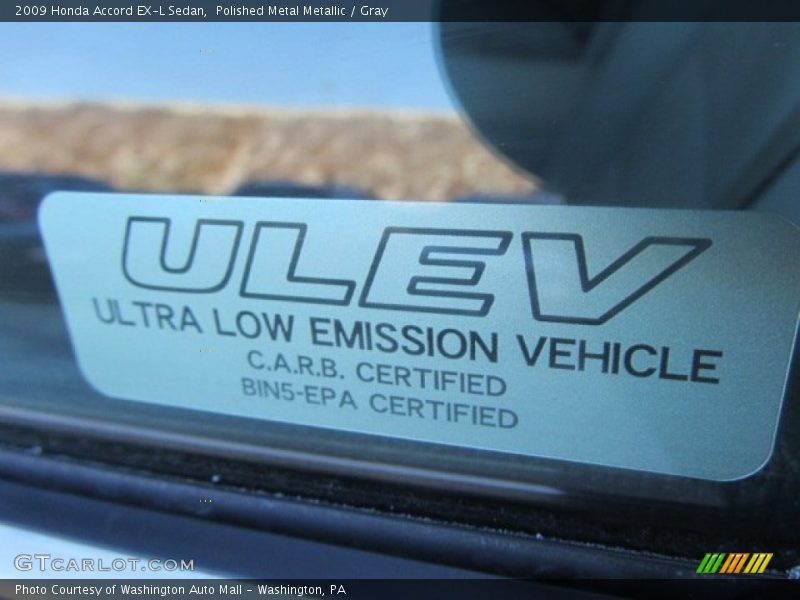 Polished Metal Metallic / Gray 2009 Honda Accord EX-L Sedan