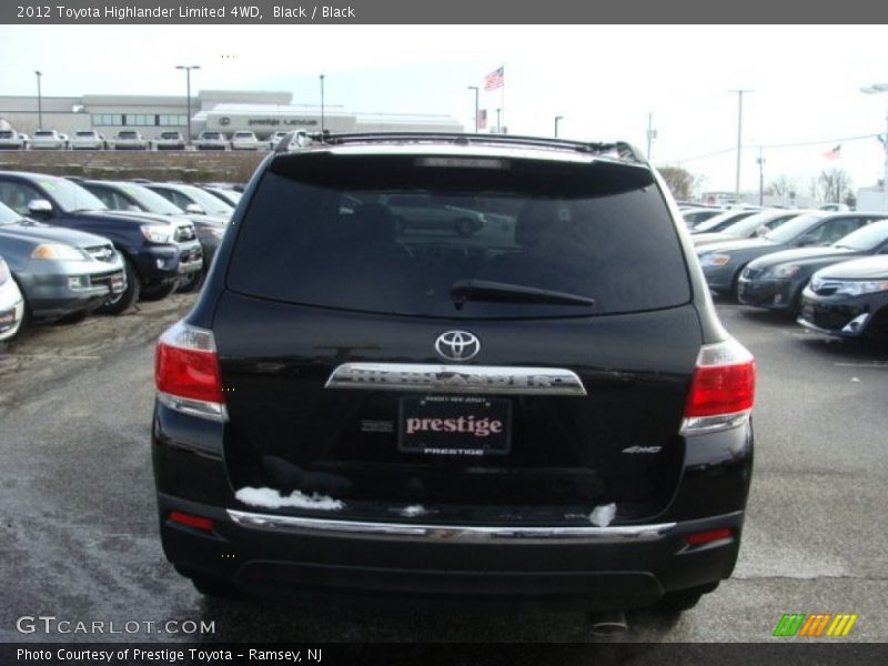 Black / Black 2012 Toyota Highlander Limited 4WD