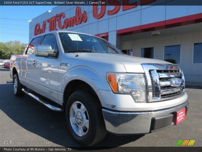 Brilliant Silver Metallic / Camel/Tan 2009 Ford F150 XLT SuperCrew