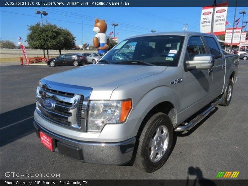 Brilliant Silver Metallic / Camel/Tan 2009 Ford F150 XLT SuperCrew