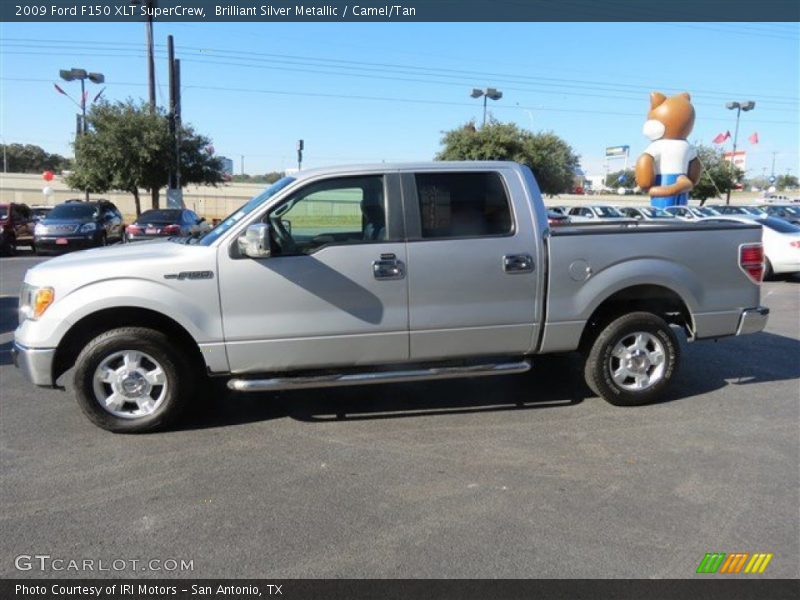 Brilliant Silver Metallic / Camel/Tan 2009 Ford F150 XLT SuperCrew