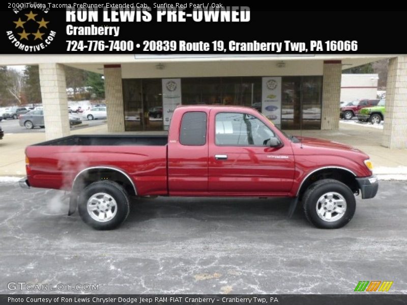 Sunfire Red Pearl / Oak 2000 Toyota Tacoma PreRunner Extended Cab