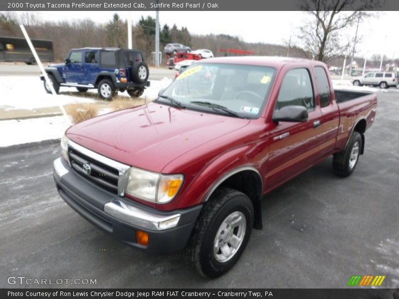 Sunfire Red Pearl / Oak 2000 Toyota Tacoma PreRunner Extended Cab