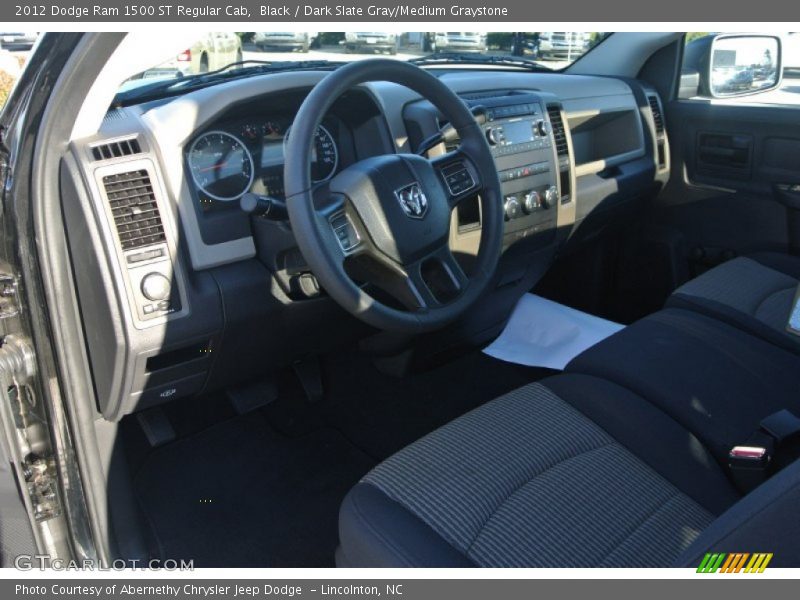 Black / Dark Slate Gray/Medium Graystone 2012 Dodge Ram 1500 ST Regular Cab