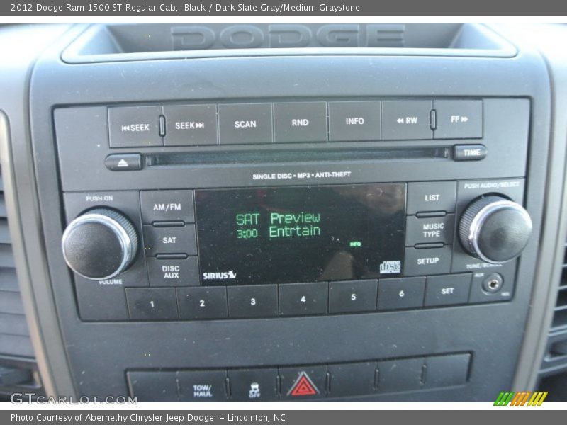 Black / Dark Slate Gray/Medium Graystone 2012 Dodge Ram 1500 ST Regular Cab