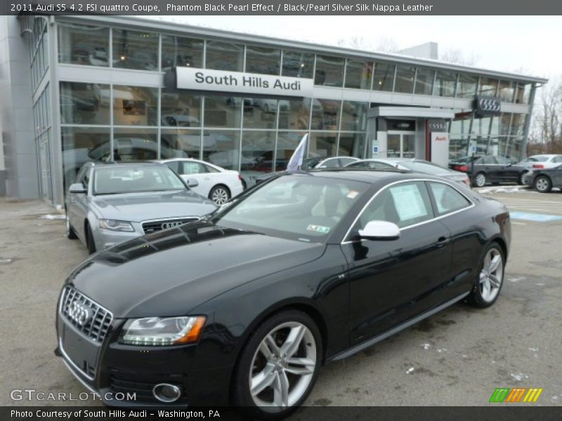 Phantom Black Pearl Effect / Black/Pearl Silver Silk Nappa Leather 2011 Audi S5 4.2 FSI quattro Coupe