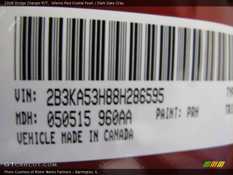 Inferno Red Crystal Pearl / Dark Slate Gray 2008 Dodge Charger R/T