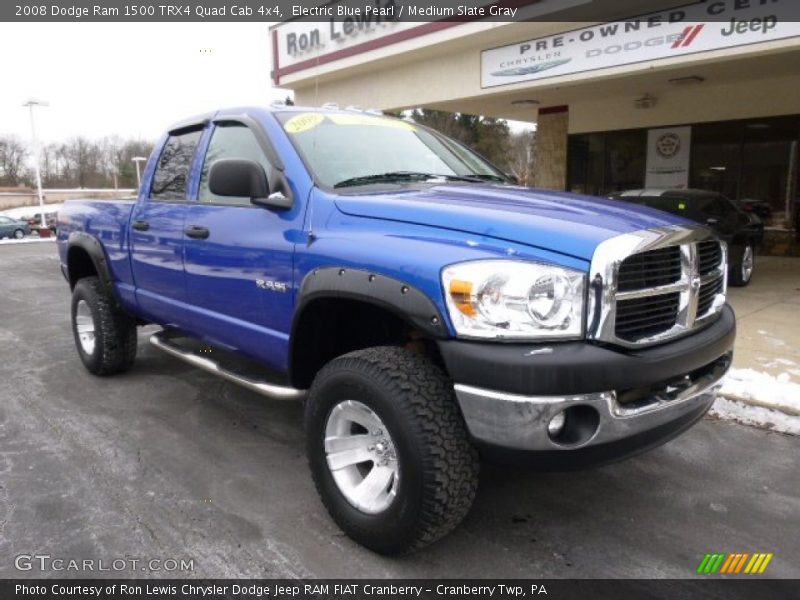 Electric Blue Pearl / Medium Slate Gray 2008 Dodge Ram 1500 TRX4 Quad Cab 4x4
