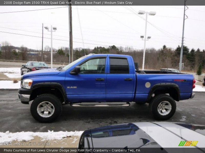 Electric Blue Pearl / Medium Slate Gray 2008 Dodge Ram 1500 TRX4 Quad Cab 4x4