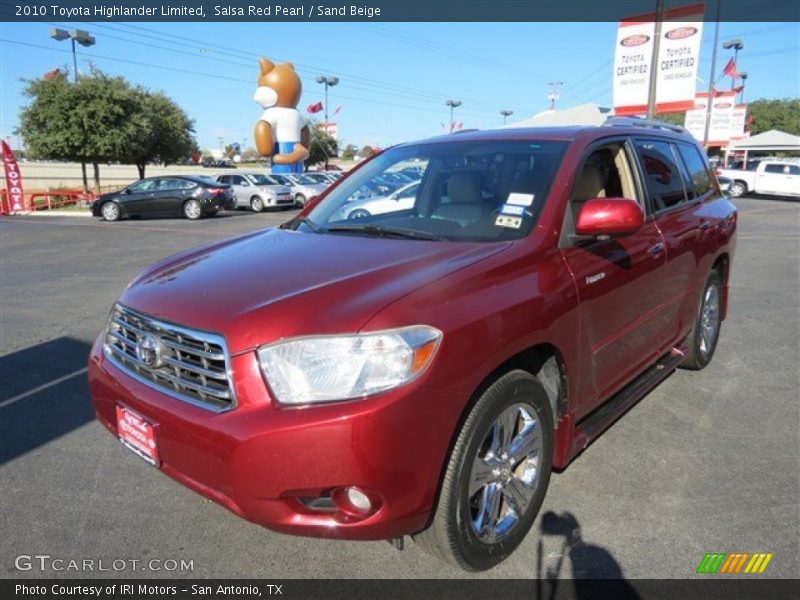 Salsa Red Pearl / Sand Beige 2010 Toyota Highlander Limited