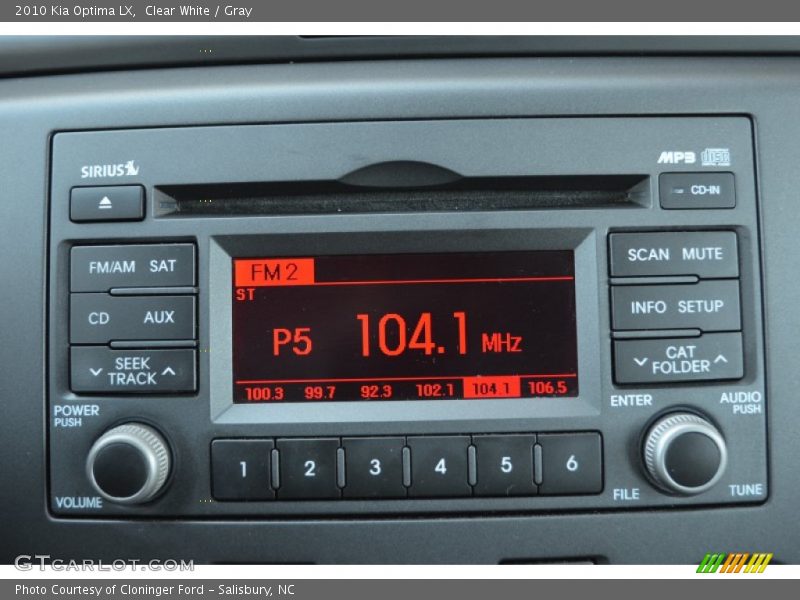 Clear White / Gray 2010 Kia Optima LX