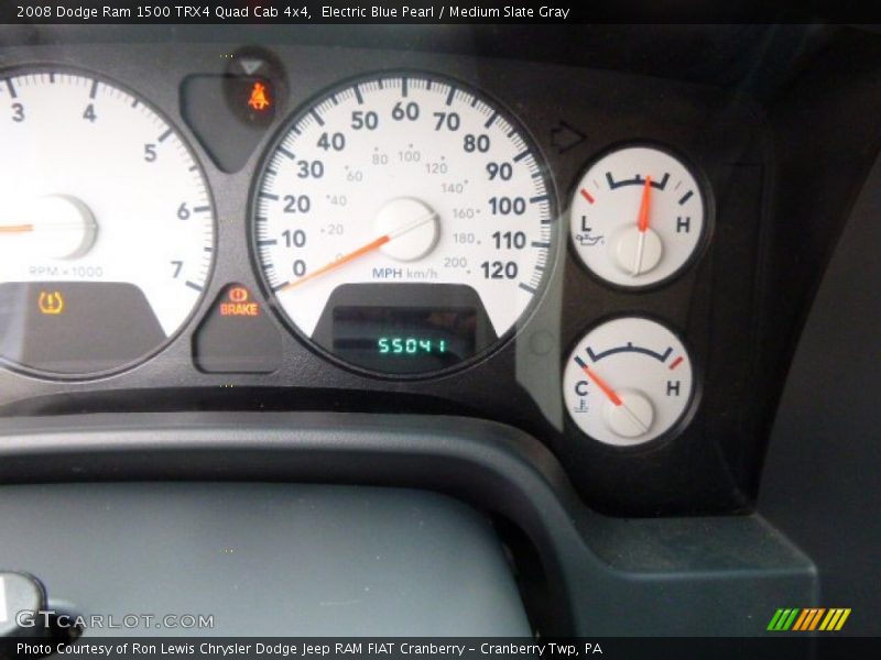 Electric Blue Pearl / Medium Slate Gray 2008 Dodge Ram 1500 TRX4 Quad Cab 4x4