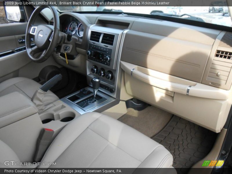 Brilliant Black Crystal Pearl / Pastel Pebble Beige Mckinley Leather 2009 Jeep Liberty Limited 4x4