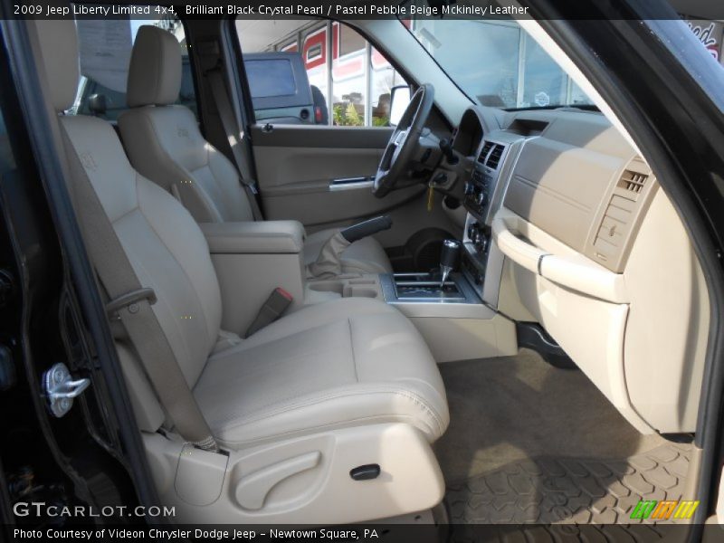 Brilliant Black Crystal Pearl / Pastel Pebble Beige Mckinley Leather 2009 Jeep Liberty Limited 4x4