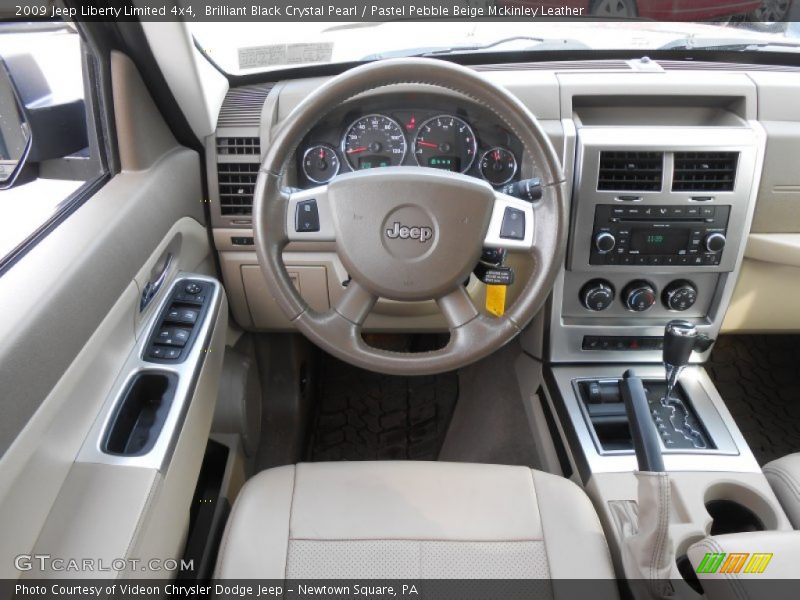 Brilliant Black Crystal Pearl / Pastel Pebble Beige Mckinley Leather 2009 Jeep Liberty Limited 4x4