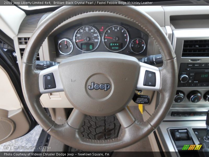 Brilliant Black Crystal Pearl / Pastel Pebble Beige Mckinley Leather 2009 Jeep Liberty Limited 4x4