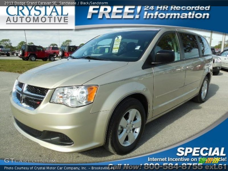 Sandstone / Black/Sandstorm 2013 Dodge Grand Caravan SE