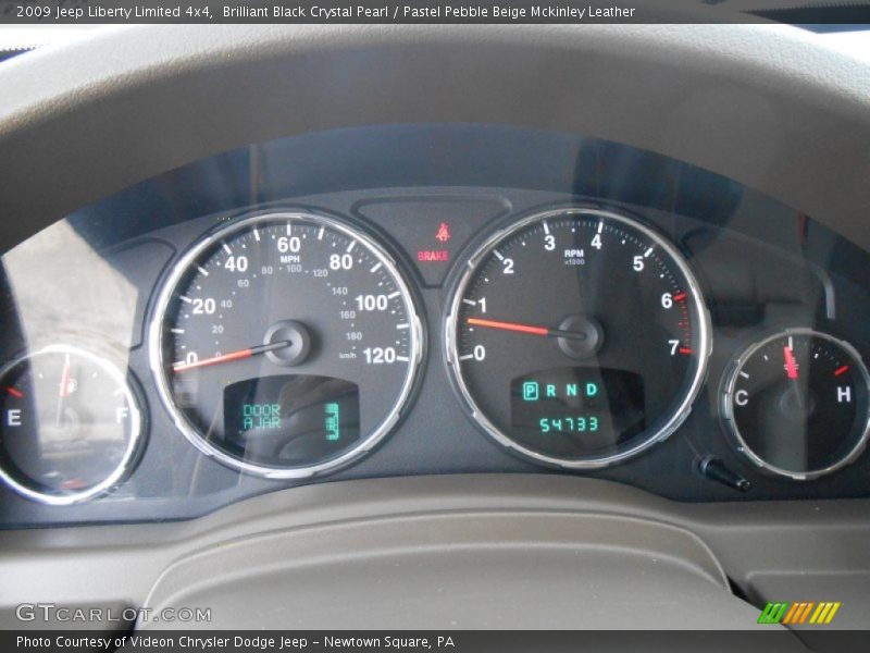 Brilliant Black Crystal Pearl / Pastel Pebble Beige Mckinley Leather 2009 Jeep Liberty Limited 4x4