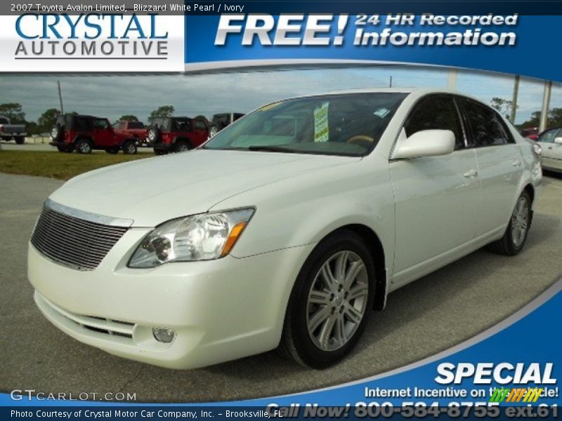 Blizzard White Pearl / Ivory 2007 Toyota Avalon Limited