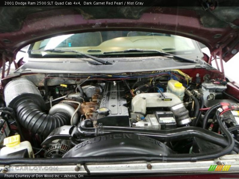 Dark Garnet Red Pearl / Mist Gray 2001 Dodge Ram 2500 SLT Quad Cab 4x4